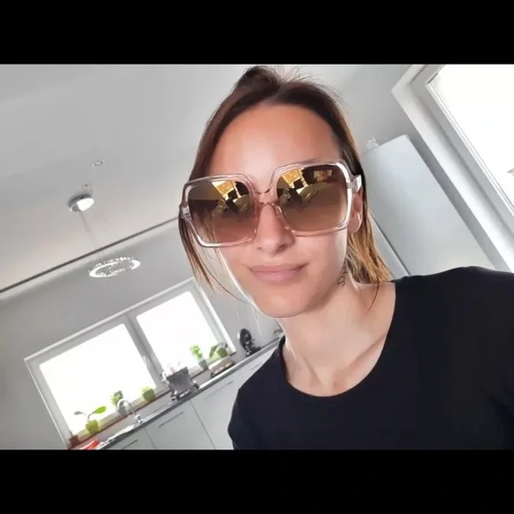 Black sunglasses luxury oversize square womens summer accessories - Picture 6 of 7